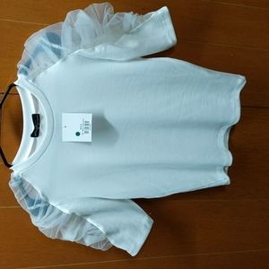 NWT Boutique OnTwelth Mesh Sleeve Shirt